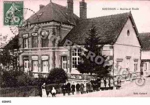 Ville de SOUDRON, carte postale ancienne