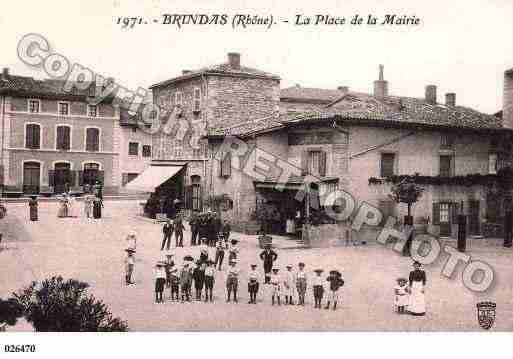 Ville de BRINDAS, carte postale ancienne Ville de BRINDAS, carte postale ancienne
