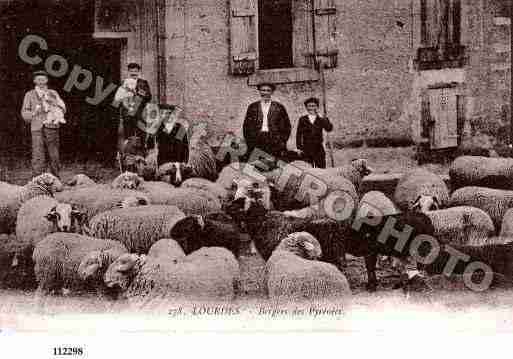 Ville de LOURDES, carte postale ancienne