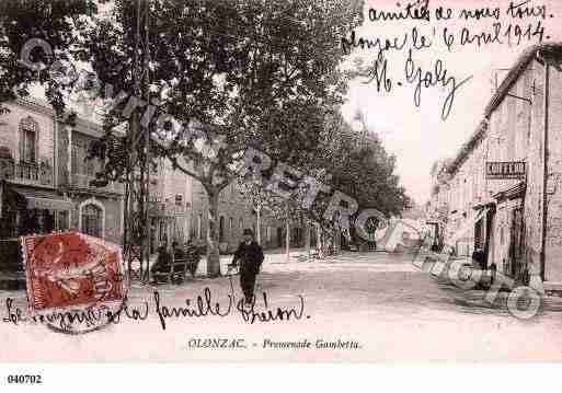 Ville de OLONZAC, carte postale ancienne