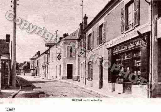 Ville de BREVAL, carte postale ancienne