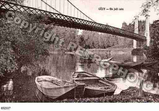 Ville de CEZY, carte postale ancienne