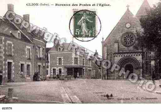 Ville de CLION, carte postale ancienne