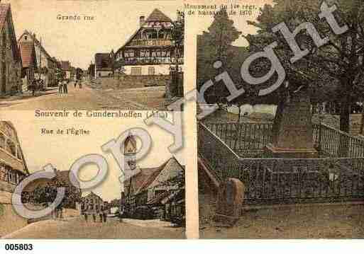 Ville de GUNDERSHOFFEN, carte postale ancienne