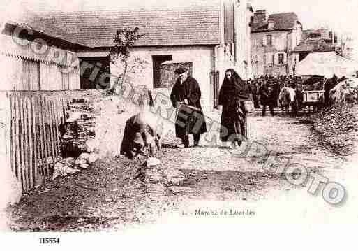 Ville de LOURDES, carte postale ancienne