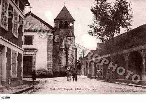 Ville de MALIGNY, carte postale ancienne