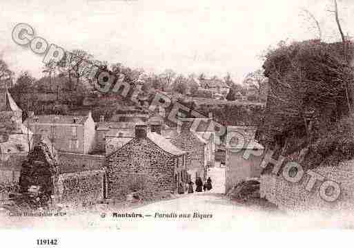 Ville de MONTSURS, carte postale ancienne