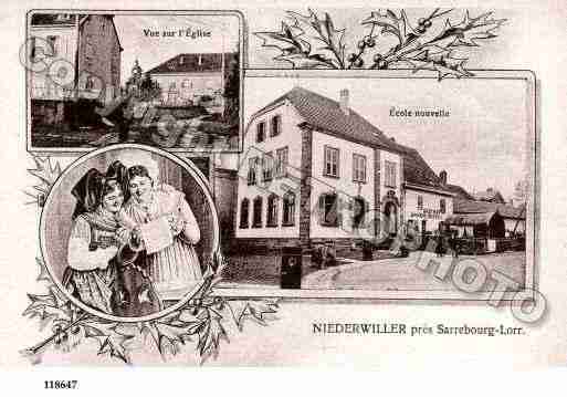Ville de NIDERVILLER, carte postale ancienne