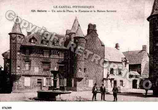 Ville de SALERS, carte postale ancienne