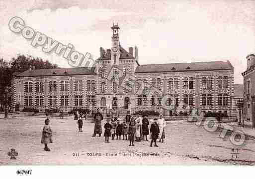 Ville de TOURS, carte postale ancienne