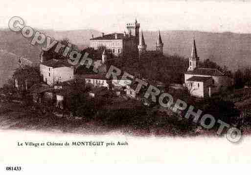 Ville de MONTEGUT, carte postale ancienne