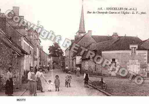 Ville de SOUCELLES, carte postale ancienne