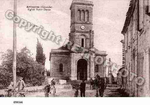 Ville de ARVEYRES, carte postale ancienne