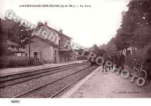 Ville de CHAMPAGNESURSEINE, carte postale ancienne