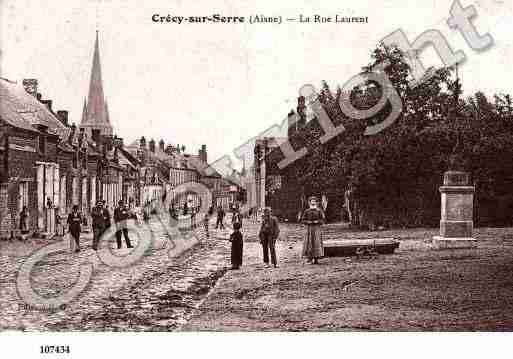 Ville de CRECYSURSERRE, carte postale ancienne