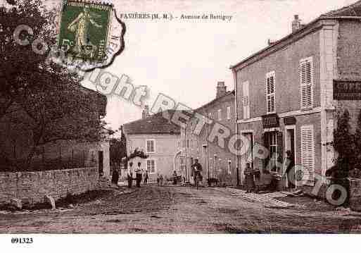 Ville de FAVIERES, carte postale ancienne