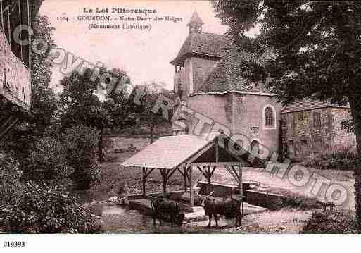 Ville de GOURDON, carte postale ancienne