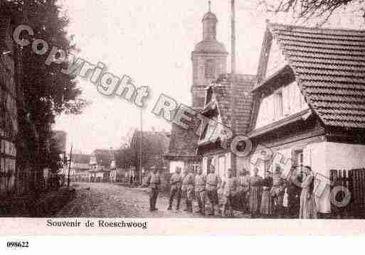 Ville de ROESCHWOOG, carte postale ancienne
