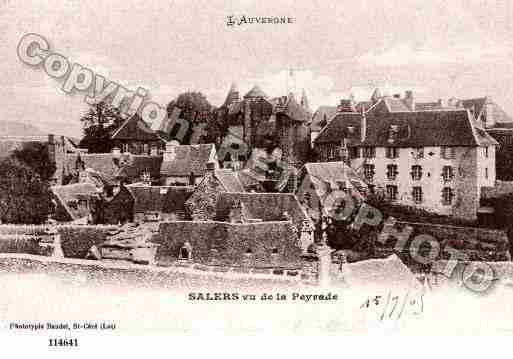 Ville de SALERS, carte postale ancienne