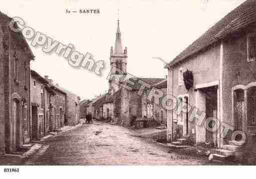Ville de SARTES, carte postale ancienne