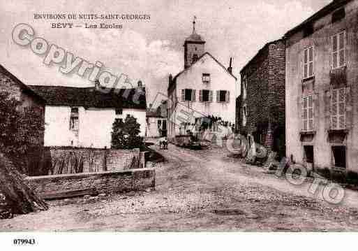 Ville de BEVY, carte postale ancienne