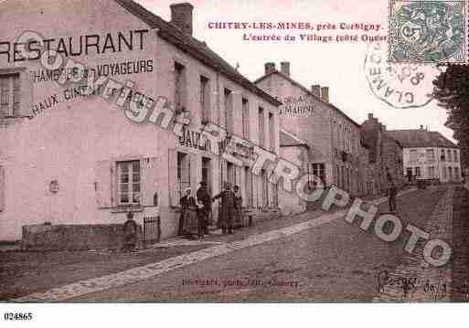 Ville de CHITRYLESMINES, carte postale ancienne