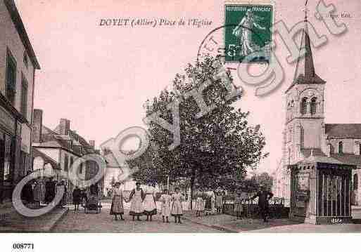 Ville de DOYET, carte postale ancienne