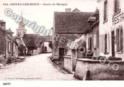 Ville de CHITRYLESMINES, carte postale ancienne