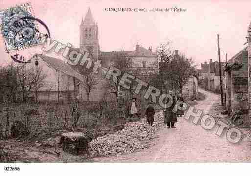 Ville de CINQUEUX, carte postale ancienne