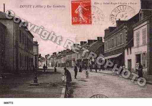 Ville de DOYET, carte postale ancienne