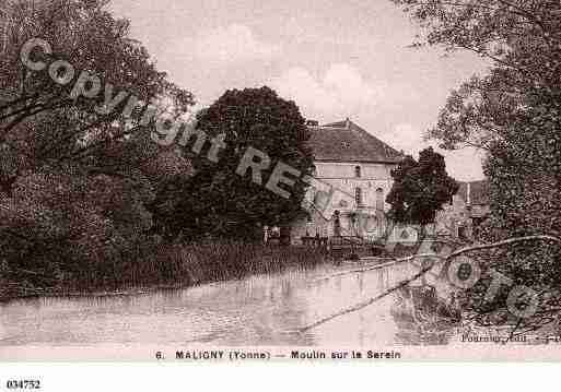 Ville de MALIGNY, carte postale ancienne