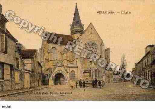 Ville de MELLO, carte postale ancienne