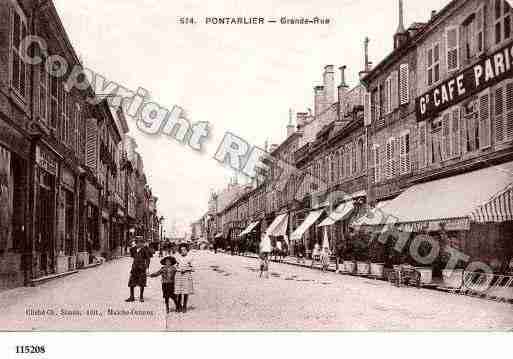 Ville de PONTARLIER, carte postale ancienne