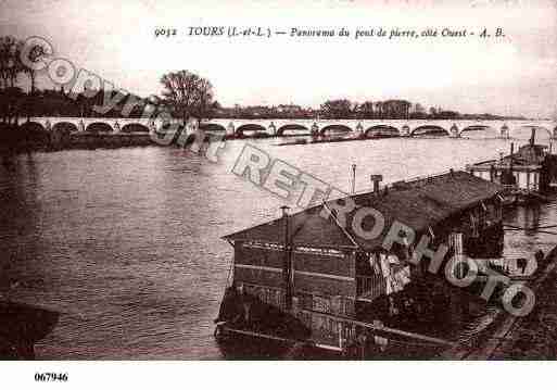 Ville de TOURS, carte postale ancienne