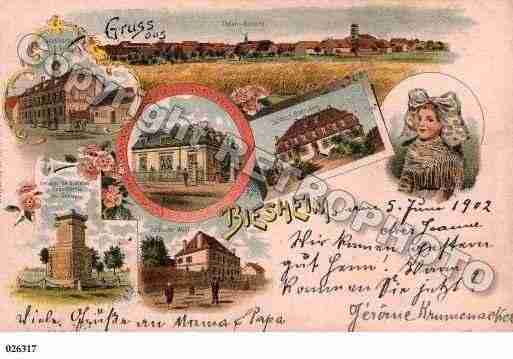 Ville de BIESHEIM, carte postale ancienne