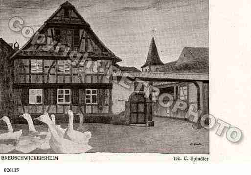 Ville de BREUSCHWICKERSHEIM, carte postale ancienne