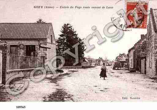 Ville de GIZY, carte postale ancienne