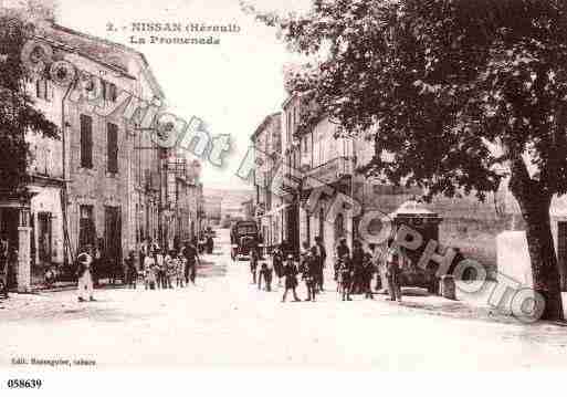 Ville de NISSANLEZENSERUNE, carte postale ancienne