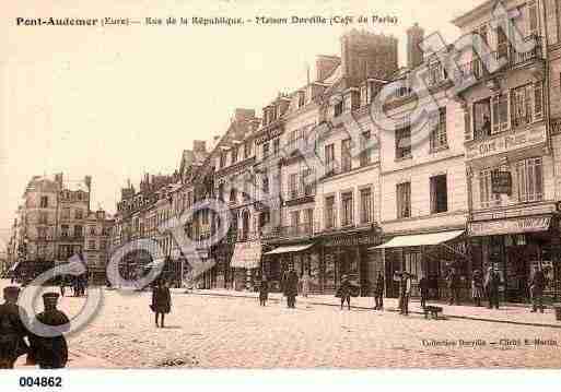 Ville de PONTAUDEMER, carte postale ancienne