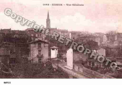 Ville de IZIEUX, carte postale ancienne