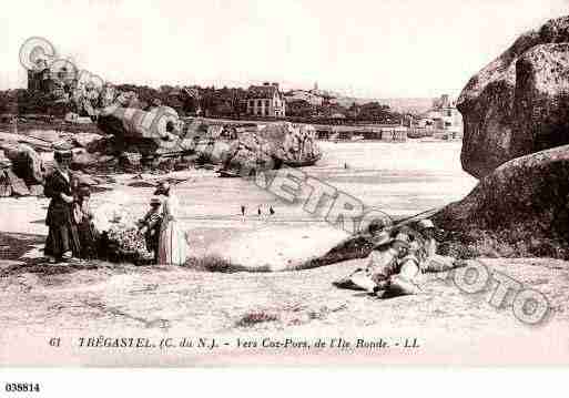 Ville de TREGASTEL, carte postale ancienne