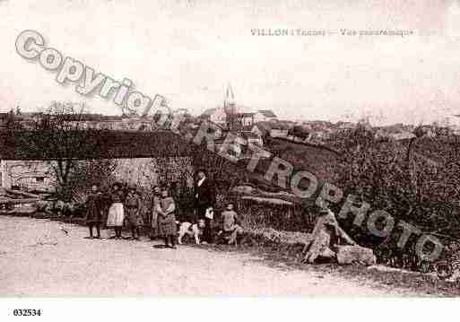 Ville de VILLON, carte postale ancienne