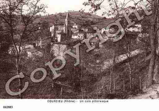 Ville de COURZIEU, carte postale ancienne