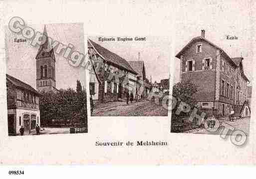 Ville de MELSHEIM, carte postale ancienne