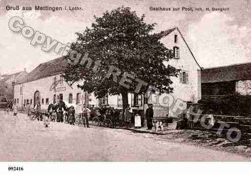 Ville de METTING, carte postale ancienne