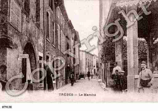 Ville de TREBES, carte postale ancienne