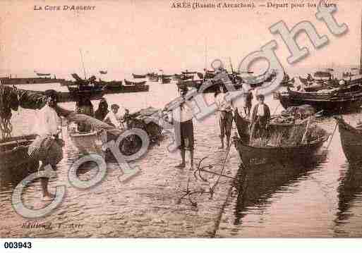 Ville de ARES, carte postale ancienne