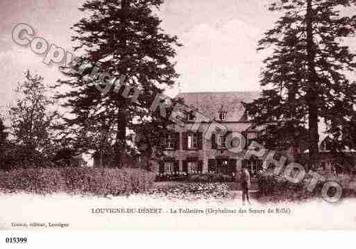 Ville de LOUVIGNEDUDESERT, carte postale ancienne