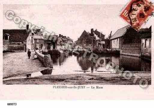 Ville de PLESSIERSURSTJUST(LE), carte postale ancienne Ville de PLESSIERSURSTJUST(LE), carte postale ancienne