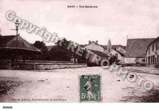 Ville de SACY, carte postale ancienne